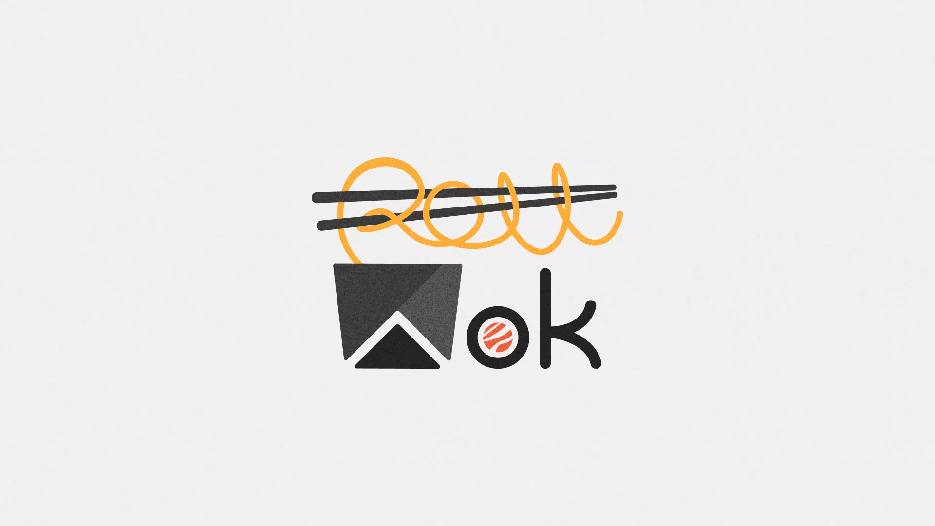 Разработка логотипа суши-бара «Roll Wok Club» в Сорске